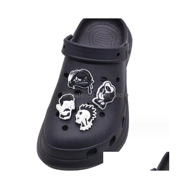 black halloween party shoe charms clog shoe flowers decoration buckle garden shoe accessories gift