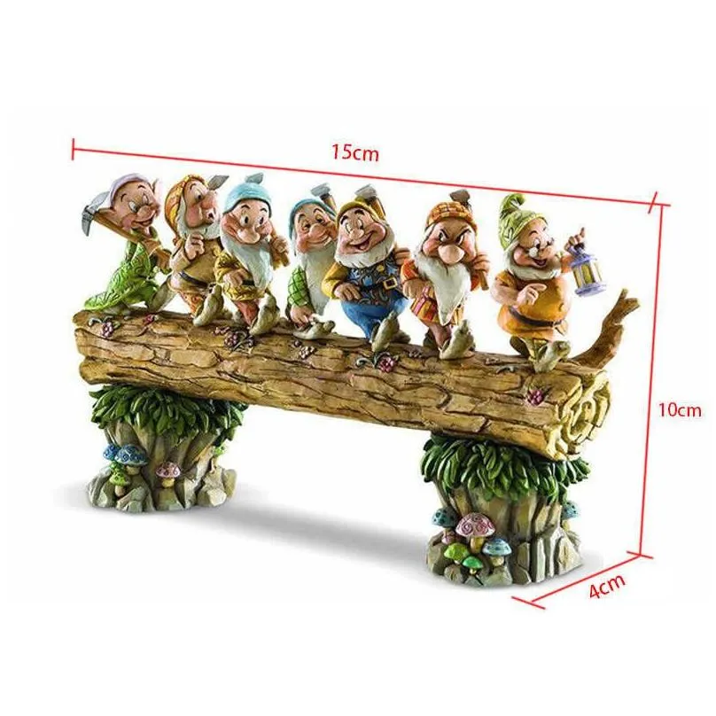 Arts And Crafts Handmade Seven Dwarf Trees Gnome Garden Decoration Resin Statues Courtyard Tree Ornaments 210804 Drop Delivery Home Ga Dhhc1