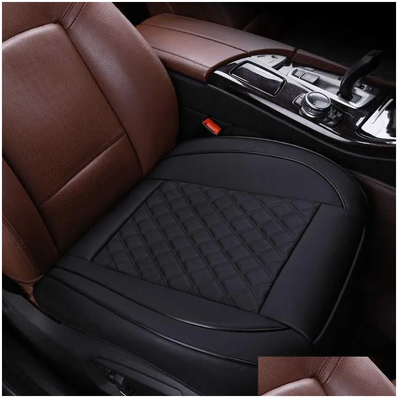 Seat Cushions New Car Seat Er Mobile Front Pu Leather Cushion Protector Mat Pad For Fit Interior Accessories Drop Delivery Automobiles Dhaom