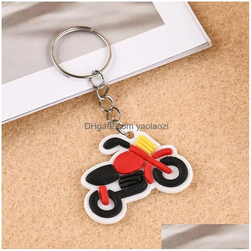 100pcs keychains cartoon anime party favor cute silicone pvc keychain pendants key protective case with metal ring for party supply baby shower charm