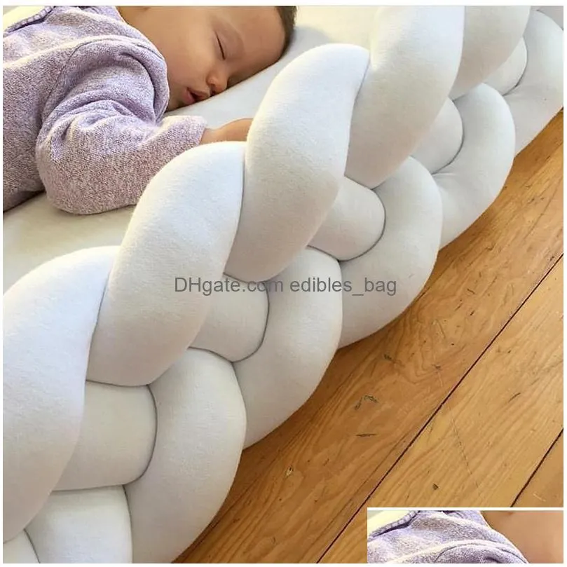 cushion/decorative pillow nordic 1.1m handmade knitted long ins knotted braid bed bumper sofa cushion babys room decoration christmas