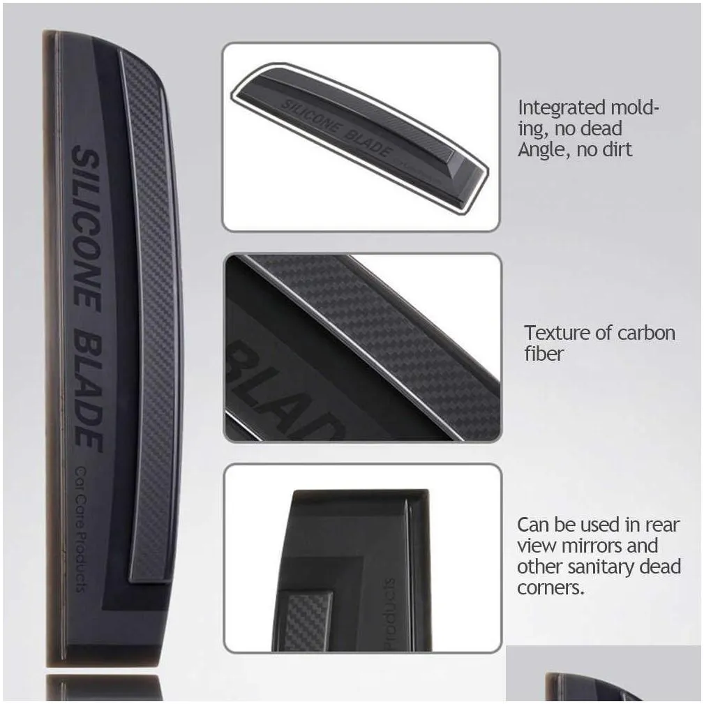 Other Interior Accessories New Non-Scratch Soft Sile Handy Squeegee Car Wrap Tools Water Window Wiper Drying Blade Clean Scra Film Scr Dhmxz