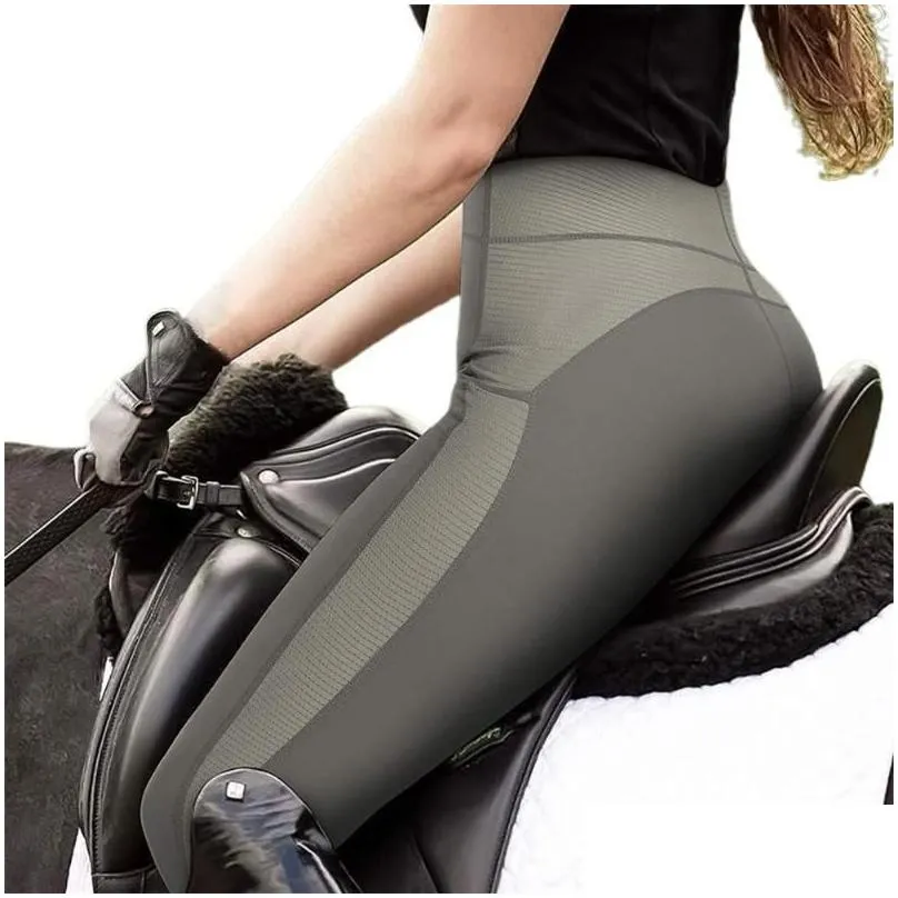 Women`S Pants & Capris Horse Riding Pants Clothes For Women Men Uni Trousers Female Male Elastic Equestrian Breeches Rider Equipments Dh2Pt