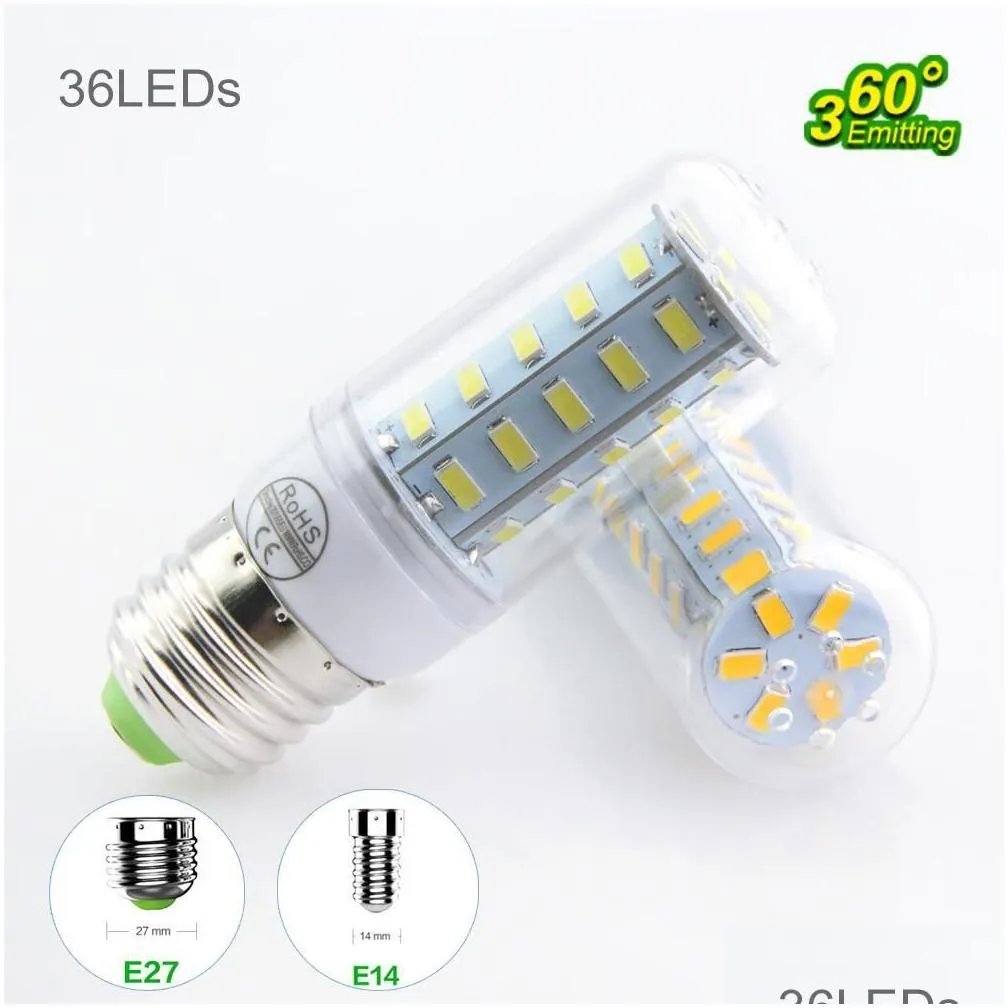 Led Bulbs Smd5730 E27 Gu10 B22 E12 E14 G9 Led Lamp 7W 9W 12W 15W 18W 24W 110V 220V 360 Angle Bb Corn Drop Delivery Lights Lighting Lig Dhiah