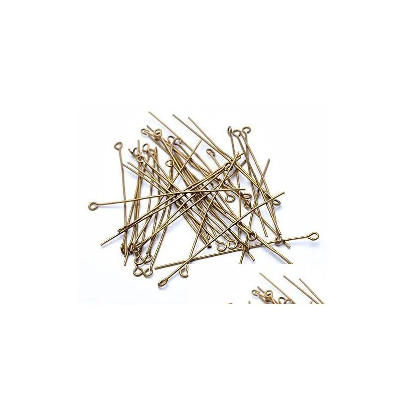 Pins & Needles 400Pcs/Lot Brozne Findings Eye Pins Jewelry 20Mm//26Mm//30Mm Drop Delivery Jewelry Jewelry Findings Components Dhlgt