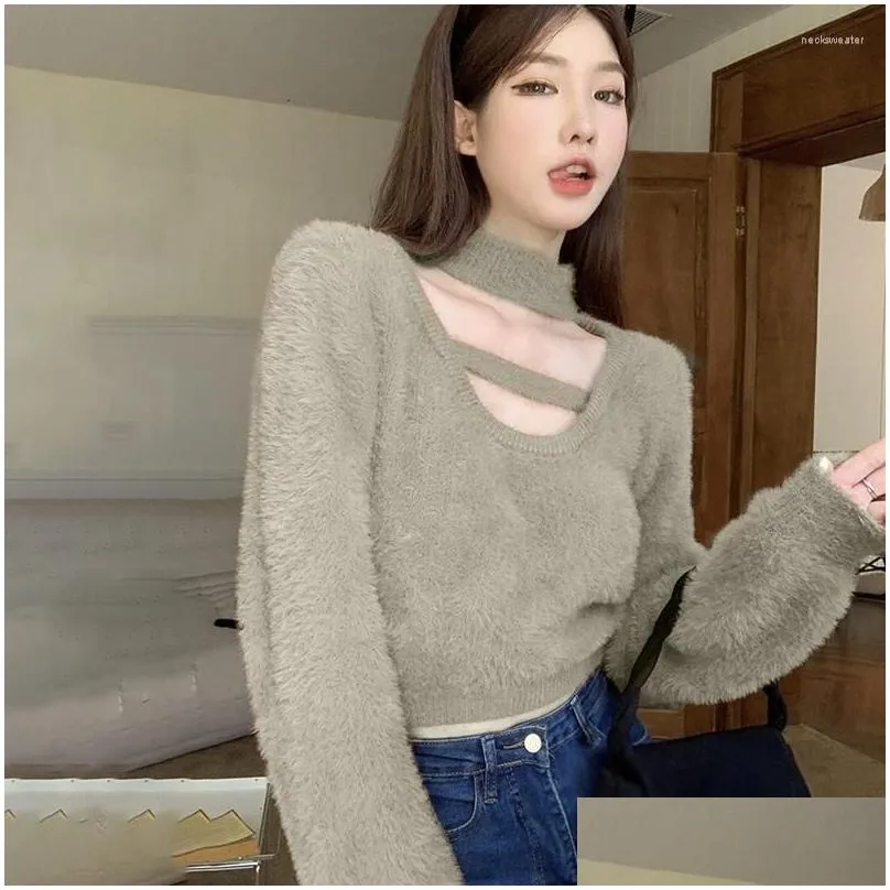 Women`S Sweaters Womens Sweaters Plover Keep Warm Feel Imitation Sweet Short Style Fashion P Sweater Clothing Drop Delivery Apparel W Dhaw9