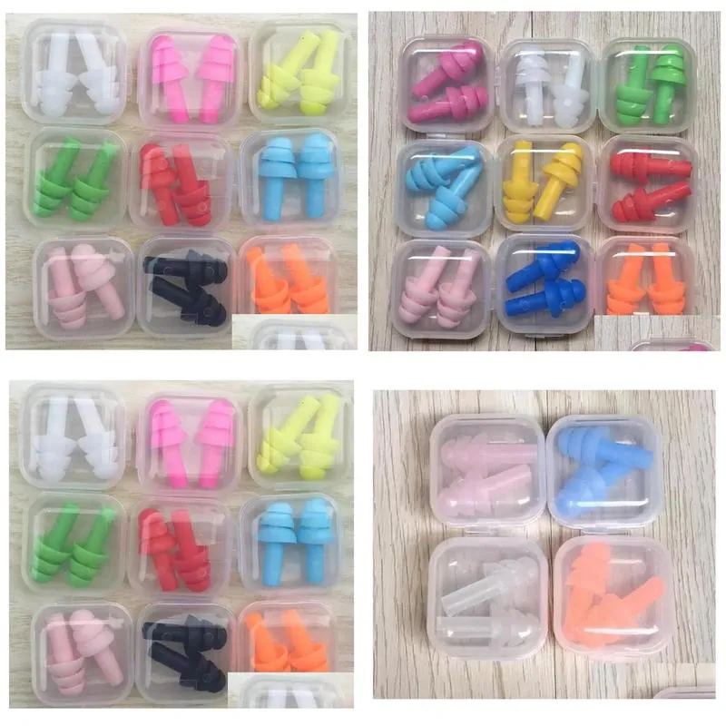 Other Bath & Toilet Supplies Sile Earplugs Bathroom Swimmers Soft And Flexible Ear Plugs For Shower Travelling Slee Reduce Noise Plug Dhm9T