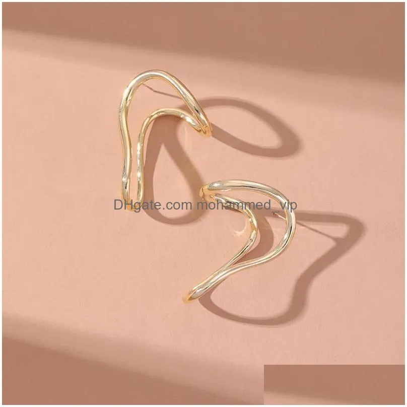 stud arrival women personality gold earrings irregular alloy all-match fashion nickel accessories