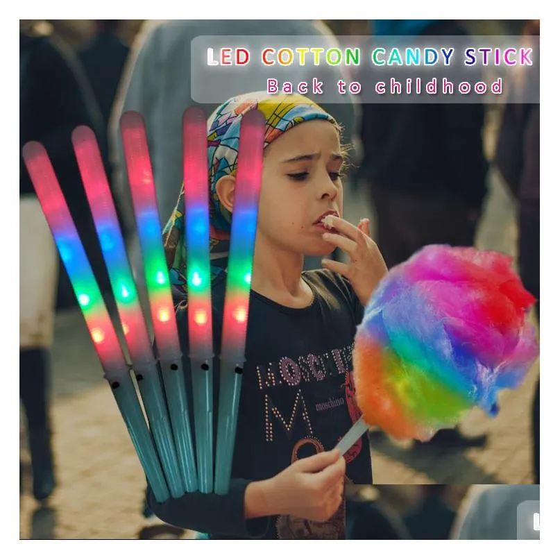 Led Light Sticks Led Marshmallow Stick Glow Party Concert Christmas Luminous Childrens Light Colorf Color-Changing Plastic Flashing Cl Dhzn4