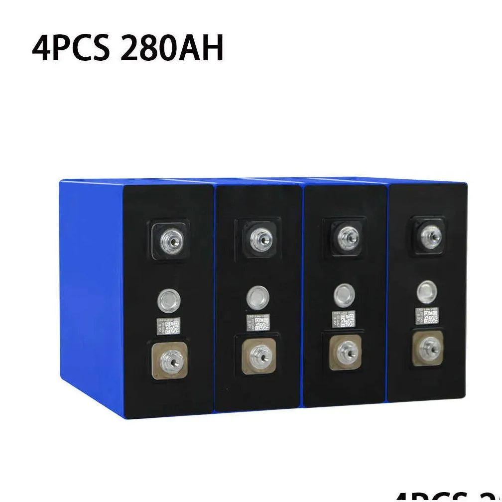 Batteries Lifepo4 320Ah 280Ah 200Ah 105Ah Battery 3.2V Lithium Iron Phosphate Solar Pack 12V 24V 48V Ev Rv Boat Golf Cart Forklift Dro Dhkos