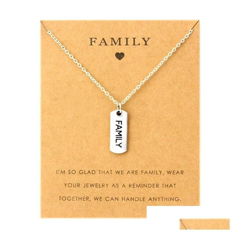 Pendant Necklaces Aunt Sister Uncle Pendants Chain Necklaces Grandma Grandpa Family Mom Daughter Dad Father Brother Son Fashion Jewelr Dhsmp