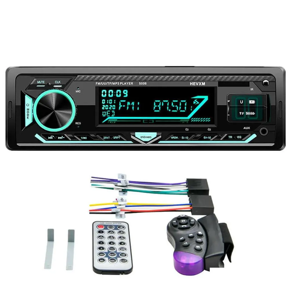Car Other Auto Electronics New 12 Pin Iso Port Fm Radio Stereo Bluetooth Mp3 Music Player Hands-Call With Steering Wheel Remote Contro Dh3Am