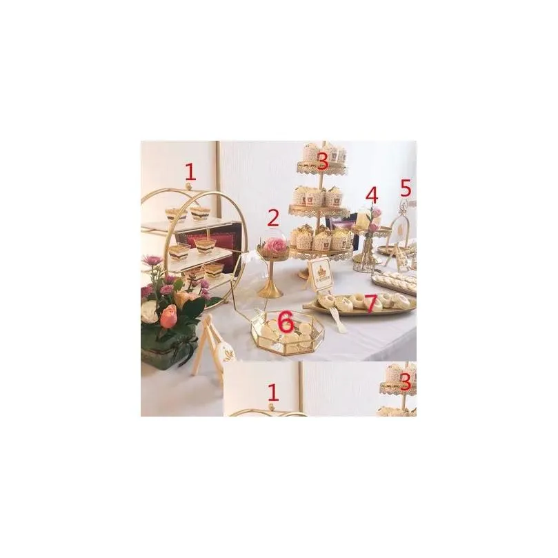 Other Event & Party Supplies Party Supplies Stable Dessert Table Cake Topper Display Stand Practical Pastry Tray Metal Hand-Welded Col Dhma1