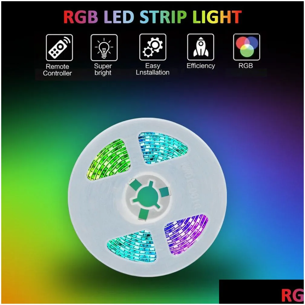 Led Strips Rgb Led Strip Lights Bluetooth Smd 5050 Smart Timing Rope Light Strips Kits With 44 Key Rf Remote Controller 12V 5A Adapter Dhhwx