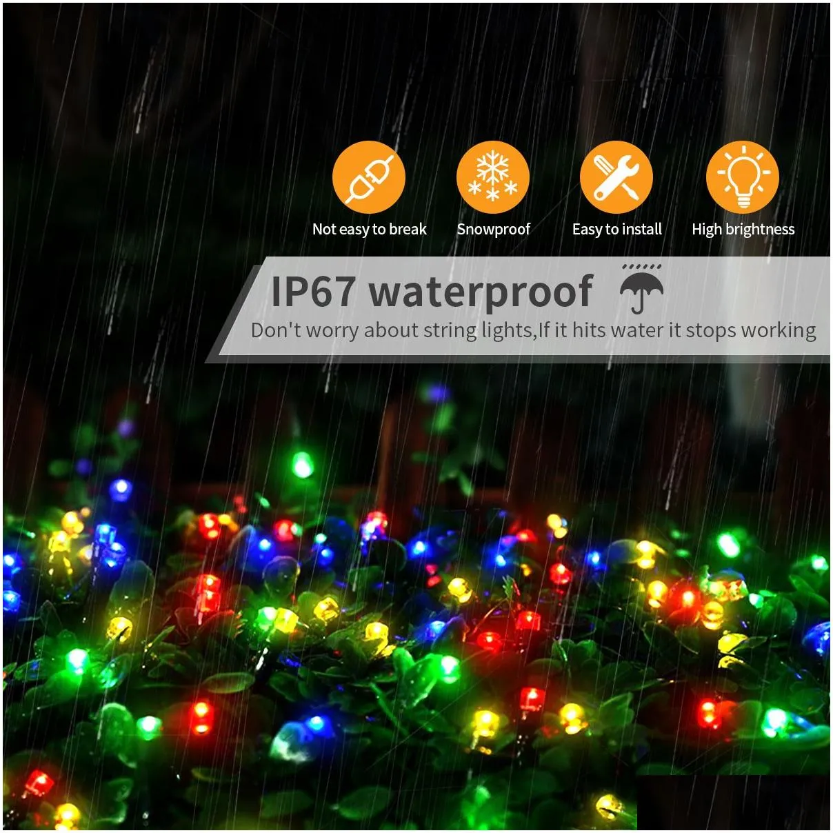 Led Strings Garden Outdoor Solar Led String Fairy Light 100M 1000Leds Waterproof Garland Large Panel Lamp Christmas Decoration Drop De Dh8Cx