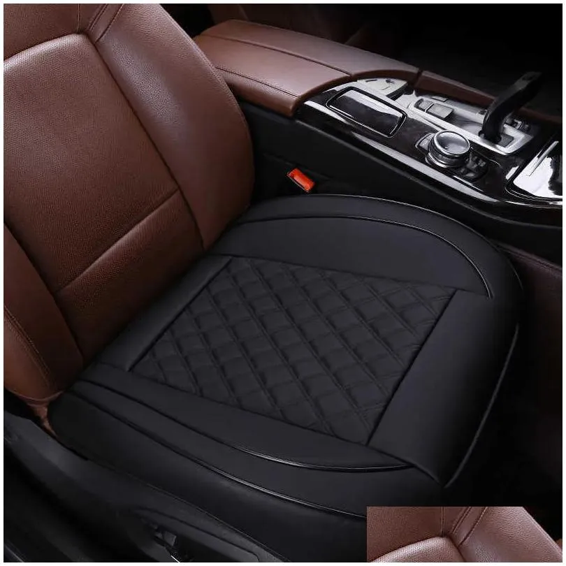 Seat Cushions New Car Seat Er Mobile Front Pu Leather Cushion Protector Mat Pad For Fit Interior Accessories Drop Delivery Automobiles Dhaom