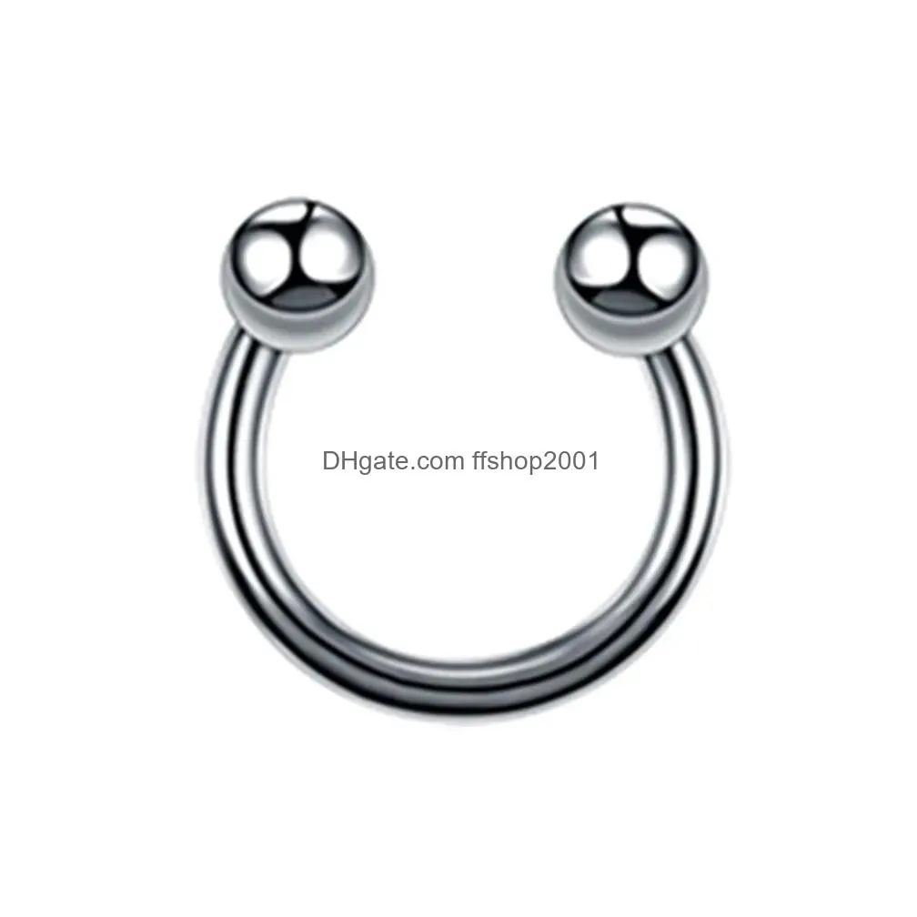 1pc 4x10mm nostril piercing horseshoe stainless steel nose studs hoop ring lip stud cartilage earrings body jewelry