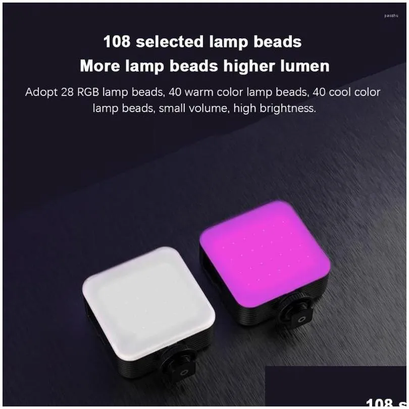 Flash Heads Rgb Mini Lamp Led Light Soft Panel With 2200Mah Battery Video Usb Charging Port Drop Delivery Dhmg7