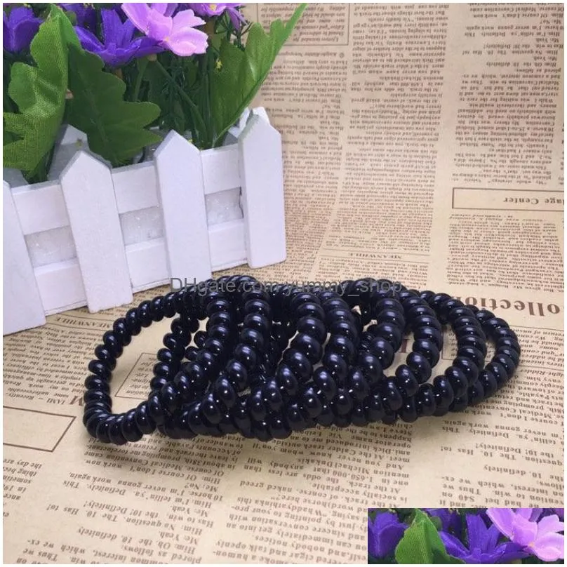 telephone wire cord gum hair tie girls elastic pony tails holder candy color bracelet girl christmas gift