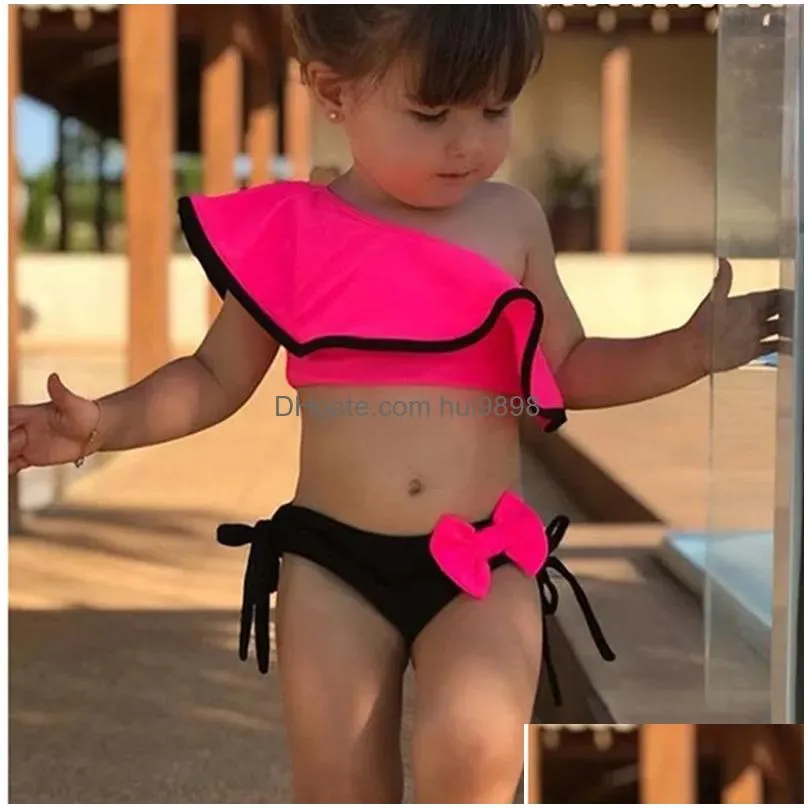 sfit summer baby girls bikini set two pieces swimsuit family matching mother swimwear beach ruffle bow costume bathing suit 8040888