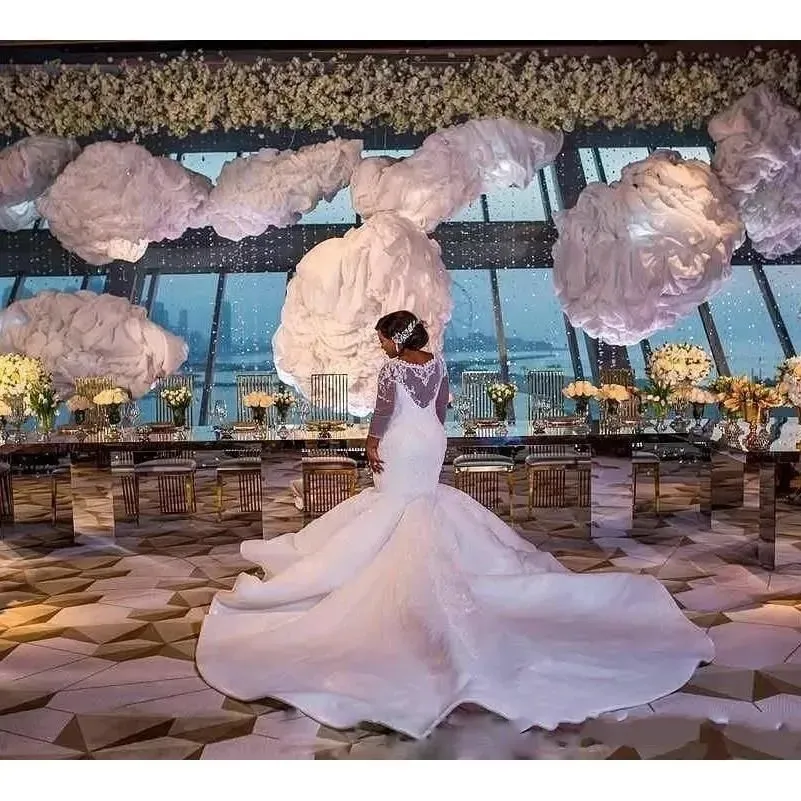 2024 Vintage Ruched mermaid Wedding Dress new Sweetheart Neck Crystals Beaded Floor Length Bridal Gowns Back long sleeves Corset Plus Size Bride Dresses Custom Make