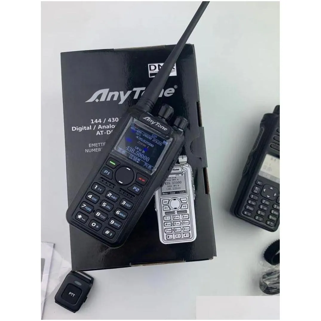 Walkie Talkie Dmr Anytone At D878Uvplus Dual Band Two Way Radio With Gps And Bluetooth Drop Delivery Dh7Fz