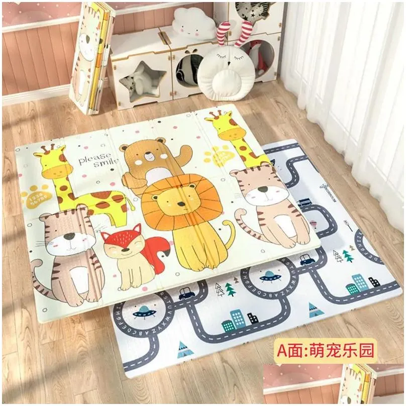 Baby Rugs & Playmats Baby Rugs Playmats Foldable Play Mat Xpe Puzzle Childrens Thickened Room Cling Pad Folding Carpet Splicing Climbi Dhokt