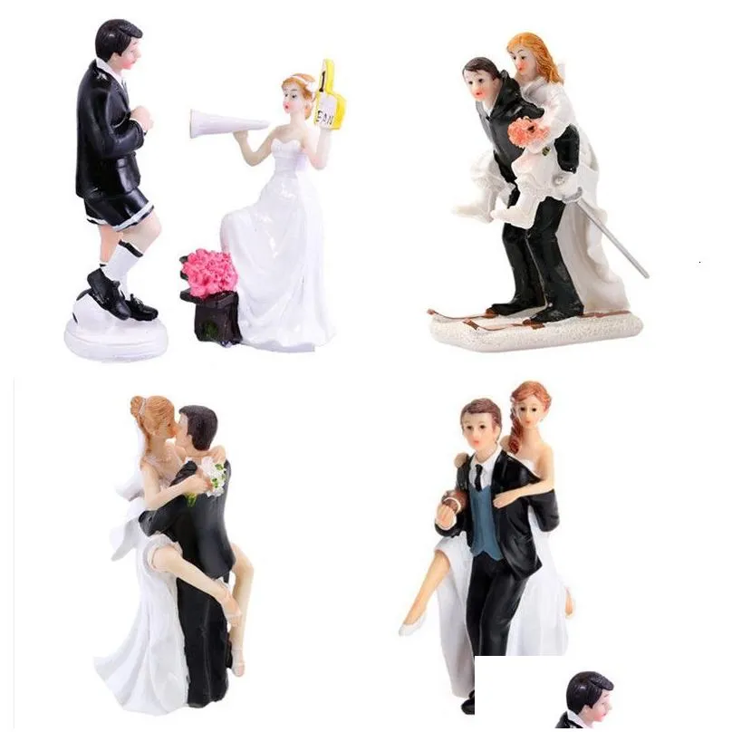 Other Event & Party Supplies Other Event Party Supplies Wedding Romantic Bride And Groom Toppers Couple Figurine Marriage Funny Cake D Dh4J7