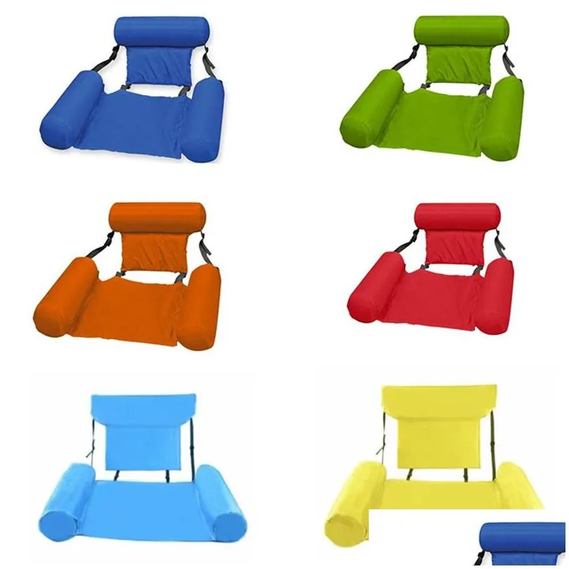 Sand Play & Water Fun Swimming Inflatable Bed Foldable Floating Row Chair Beach Swim Pool Water Hammock Air Mattress Inflatables Loung Dh4Ld