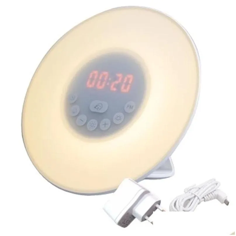 Night Lights Brelong Wake-Up Light Smart Led Night Alarm Clock Colorf Luminous Atmosphere Lights 1 Pcs Drop Delivery Lights Lighting I Dh1X6