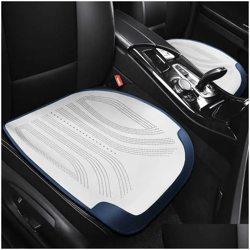 Seat Cushions New Car Seat Er Protector Front Rear Back Mobile Suede Leather Cushion Pad Mat Backrest Accessori Interior Drop Delivery Dhvl7