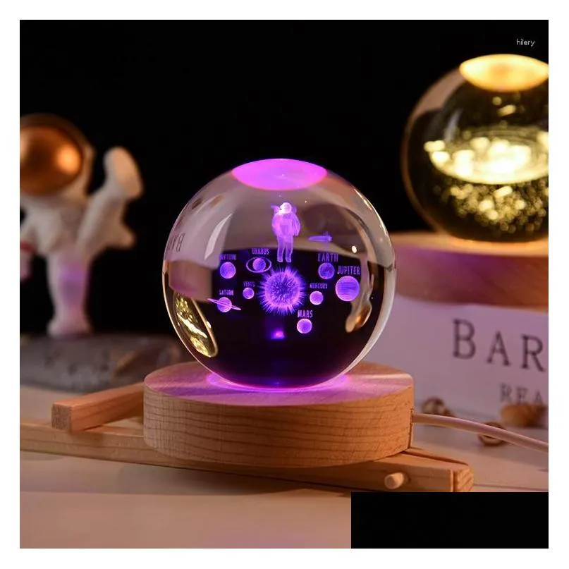 Decorative Objects & Figurines Decorative Figurines 3D Crystal Ball Planet Laser Engraved Solar System Globe Astronomy Gift Birthday G Dhiux