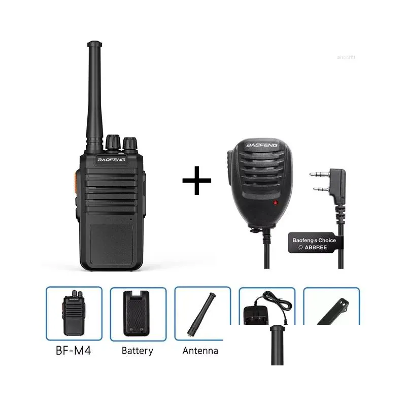 Walkie Talkie Bf-M4 5W Uhf 5800Mah Battery Standby Time Of 22 Days Surport Usb Charging For Bf-888S Two Way Radios Drop Delivery Dhsnw