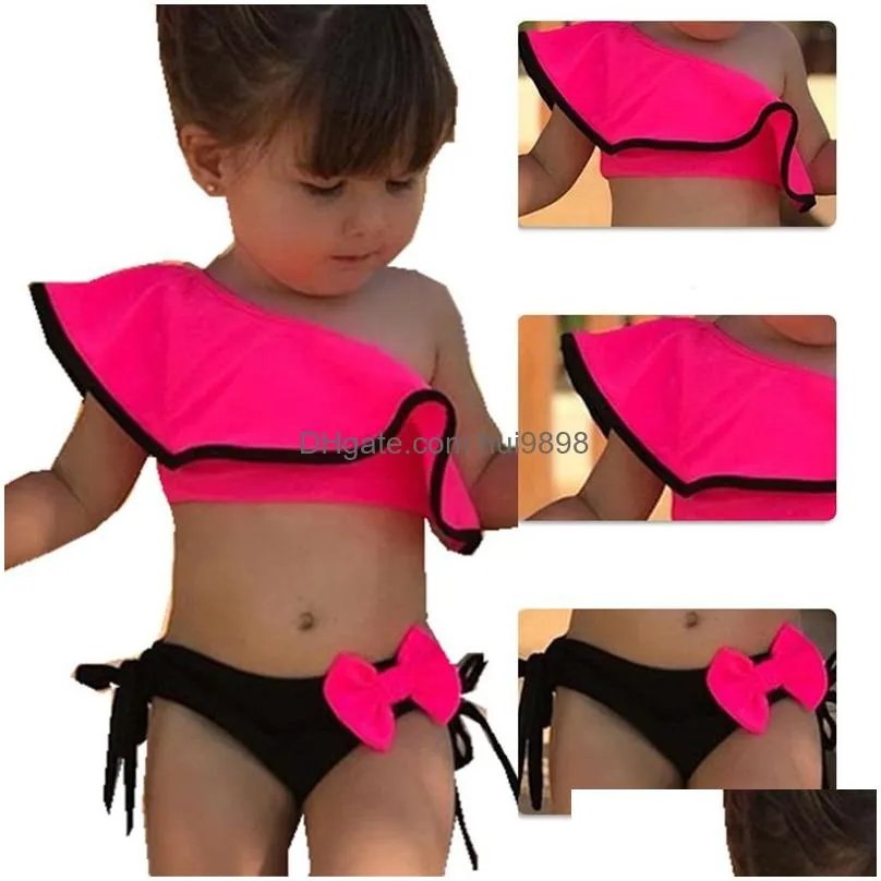 sfit summer baby girls bikini set two pieces swimsuit family matching mother swimwear beach ruffle bow costume bathing suit 8040888