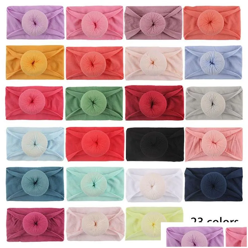 Headband Super Soft Nylon Knot Headband For Baby Girls Infant Turban Headwraps Poprop Girl Hair Accessories 23Colors Drop Delivery Hai Dhxk3