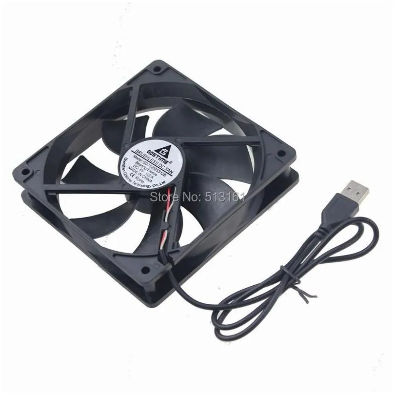 Fans & Coolings Fans Coolings Pieces/Lot Gdstime 120X120X25Mm 12025 Pc Computer 5V 2Pin 120Mm Usb Dc Cooling Fanfans Drop Delivery Com Dhngb