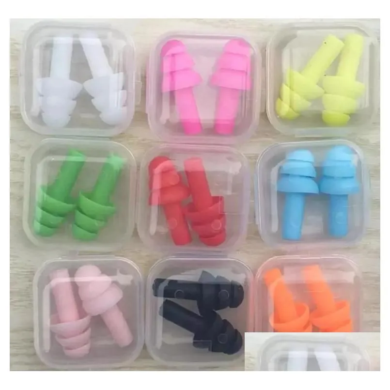 Other Bath & Toilet Supplies Sile Earplugs Bathroom Swimmers Soft And Flexible Ear Plugs For Shower Travelling Slee Reduce Noise Plug Dhm9T