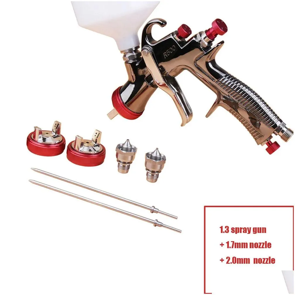 Spray Guns High Quality Lp 1.M R500 Air And 1.5Mm 1.7Mm 2.0Mm Replaceable Nozzlesfinish Painting Brush 221007 Drop Delivery Dhkij