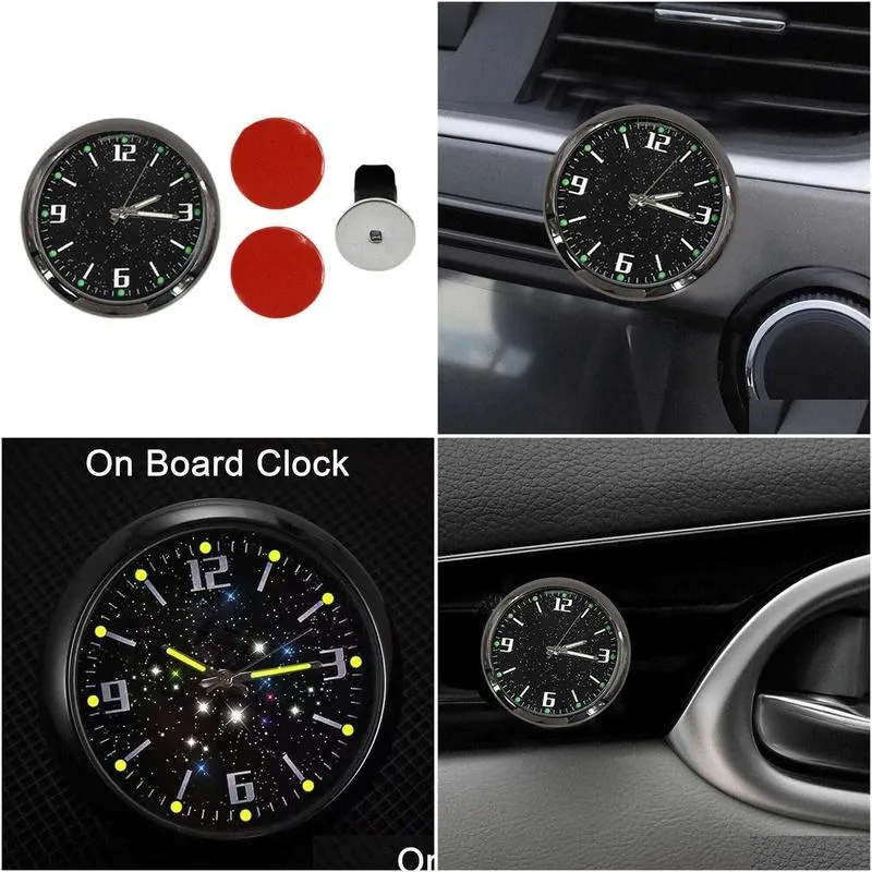 Car Other Auto Electronics Luminous Gauge Clock Mini Air Vent Waterproof Quartz With Clip Outlet Watch For Styling Accessories Drop De Dhkuh