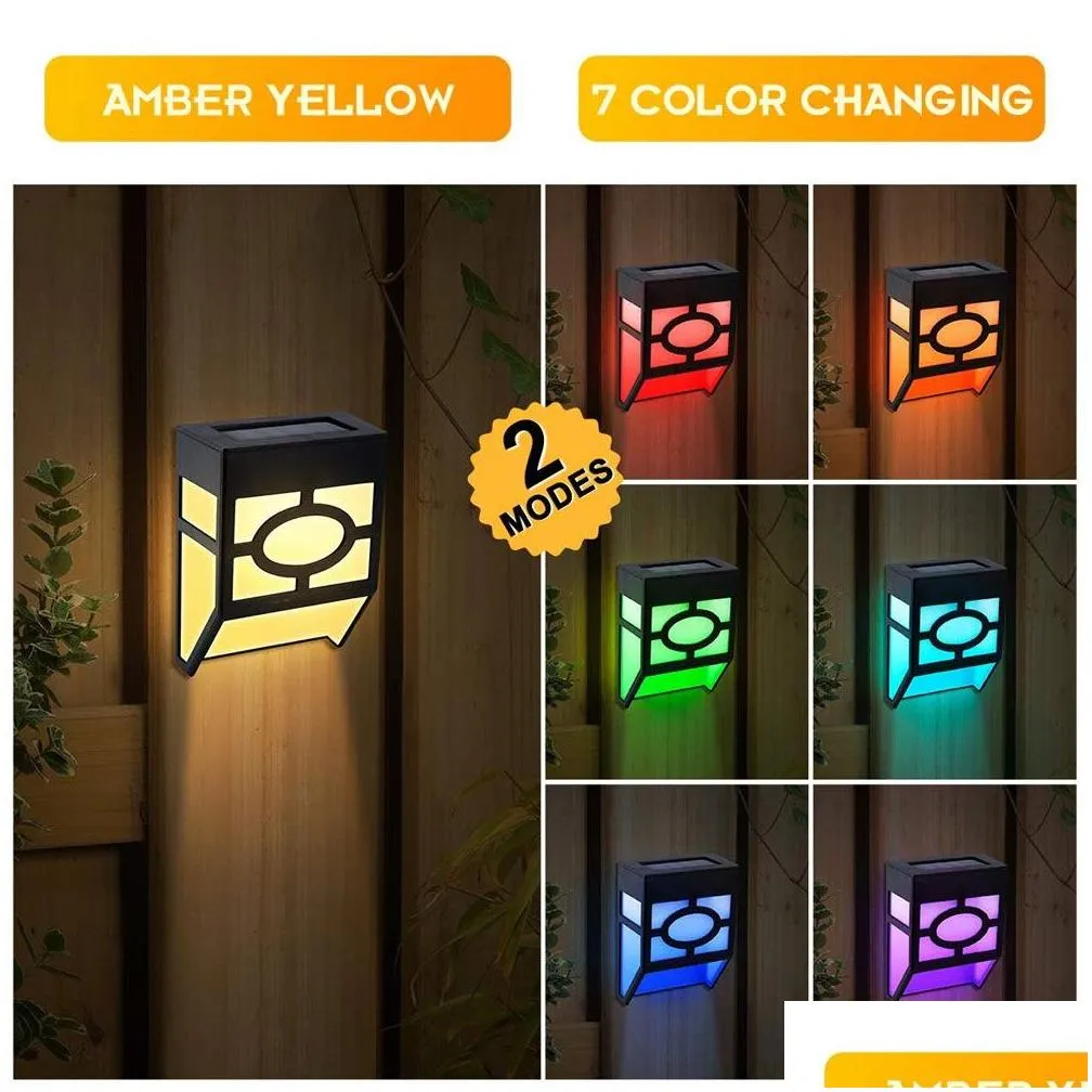 Other Led Lighting Brelong 1 Pcs 2Led Solar Retro Led Outdoor Ip45 Waterproof Wall Drop Delivery Lights Lighting Holiday Lighting Dh8Pq