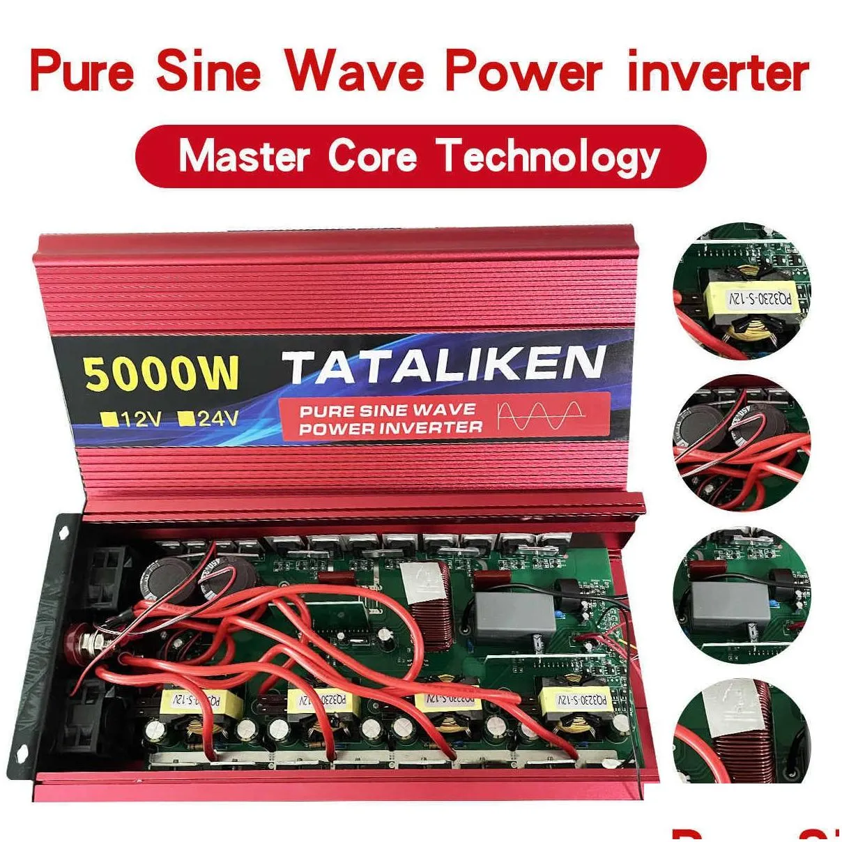 Transformer & Inverter Inverter Pure Sine Wave Dc12V 24V To Ac 220V Voltage 50/60Hz 3500W 4500W 5000Wtransformepower Converter Solar I Dhvzh