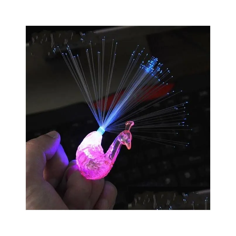 Led Gloves Colorf Light-Up Toys Luminance Glow Flash Luminous Flashing Peacock Led Finger Light For Kids Party Decoration Drop Deliver Dh1Ic