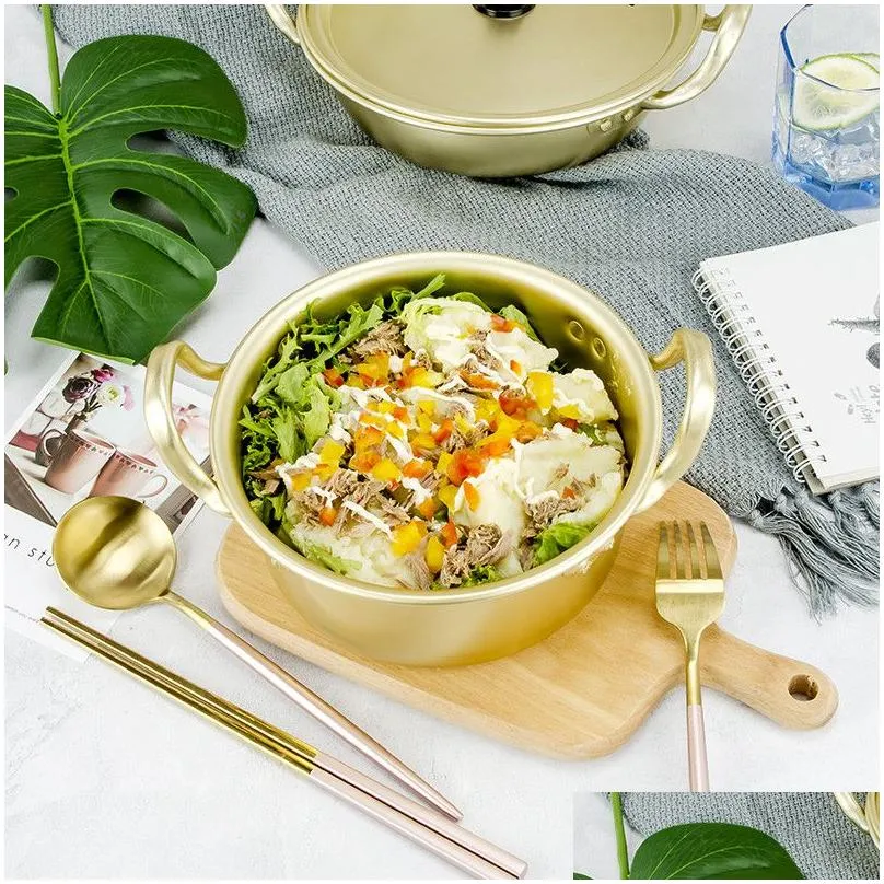 Other Home & Garden Korean Ramen Noodles Pot Aluminum Soup With Lid Milk Egg Cooking Fast Heating For Kitchen Cookware Drop Delivery H Dhkr8