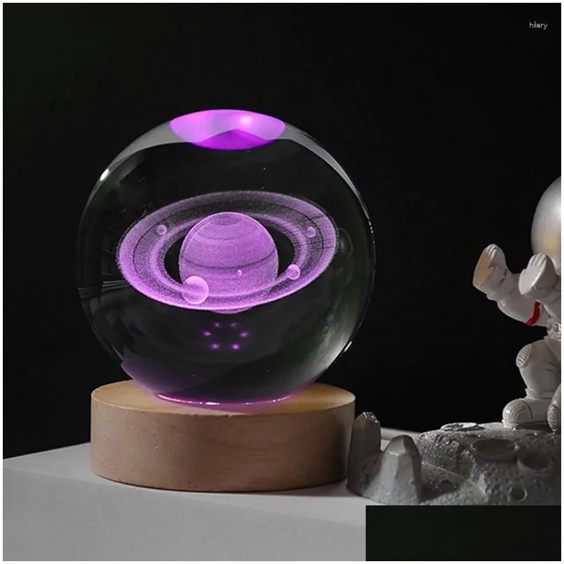 Decorative Objects & Figurines Decorative Figurines 3D Crystal Ball Planet Laser Engraved Solar System Globe Astronomy Gift Birthday G Dhiux