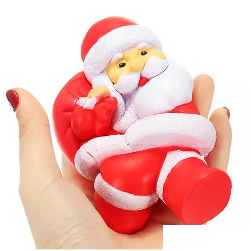 Decompression Toy Jumbo Kawaii Squishy Slow Rising Christmas Father Santa Claus Phone Strap Soft Sweet Bread Cake Scented Kids Toys Dr Dhl7C