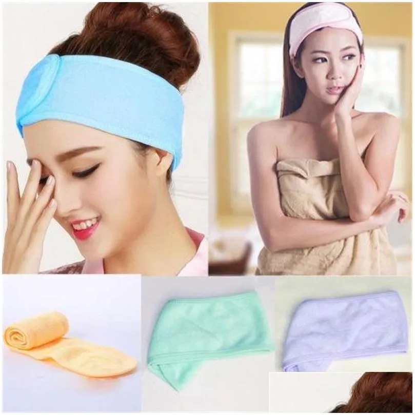 Hair Accessories Elastic Headband Beauty Towel Ladies Face Makeup Mask Hair Band Sports Absorbent Accessories Drop Delivery Baby, Kids Dhp7N