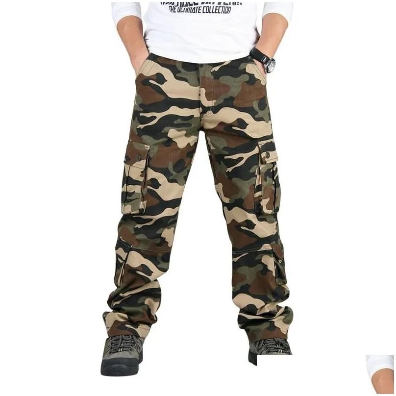 Men`S Pants Camouflage Cargo Pants 8Xl Joggers Militar Men Trousers Hip Hop Army Camo Spodnie Meskie Man Cotton Drop Delivery Apparel Dhooq