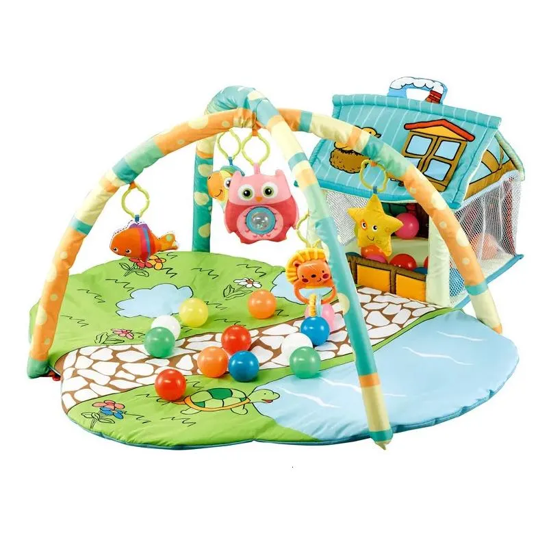 Rattles & Mobiles Rattles Mobiles 3-In-1 Baby Activity Gym Play Mat Educational Toys Puzzle Cling Blanket Infant Game Pad Rug Gift 0-1 Dhhuc