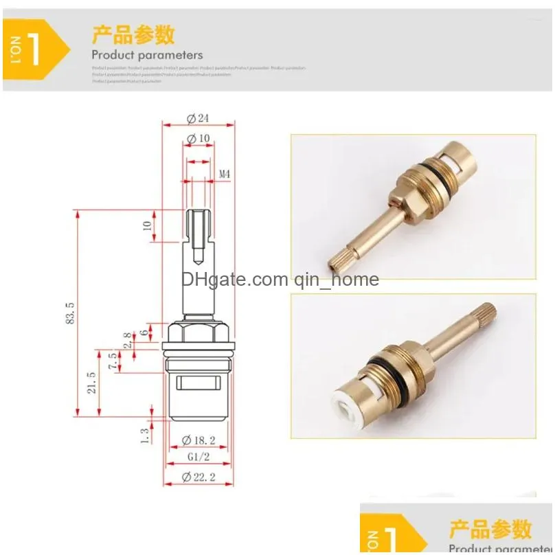 kitchen faucets quick opening brass tap valve home hardware accessories copper high ceramic screws 3105b 82mm long 1/2