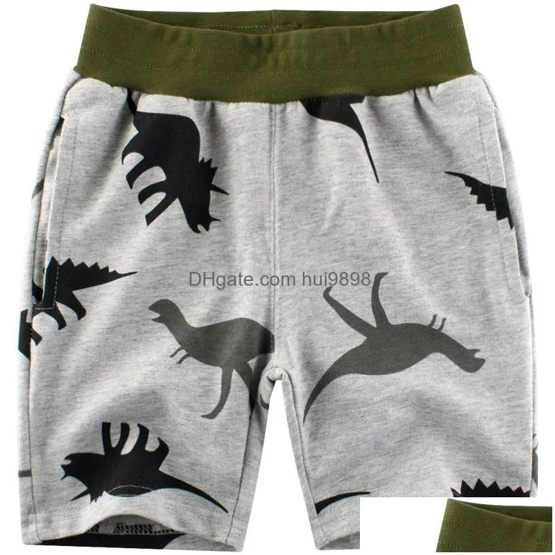 designer cotton sport shorts for 1-9 years children kids summer pants with dinosaur cartoon embroidery knickers baby boy girls boutique clothing